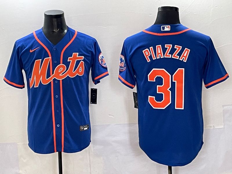 Men 2025 New York Mets #31 Piazza Blue Game Nike MLB Jersey style 05->new york mets->MLB Jersey